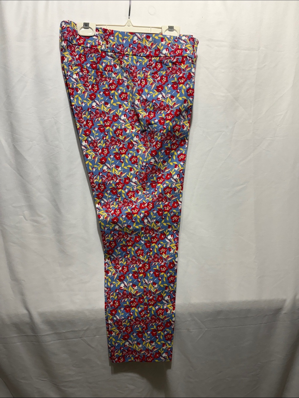 Floral Capri Pants in Red and Blue